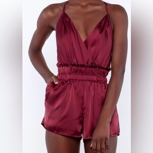 Evenuel Elegant Burgundy Romper